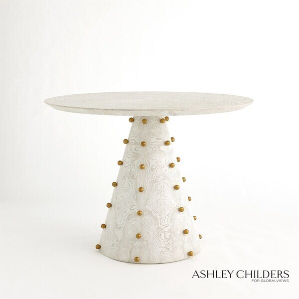 Center Table with Brass Detail Knobs