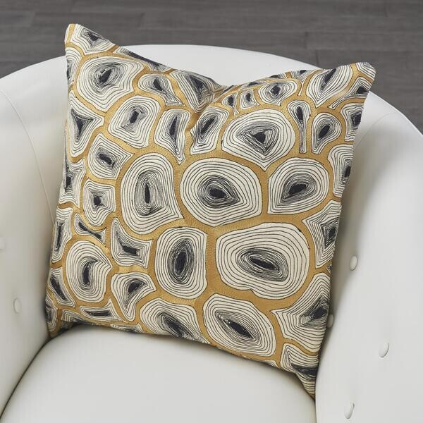 Agate Pillow - Black & Gold