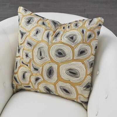 Agate Pillow - Black & Gold