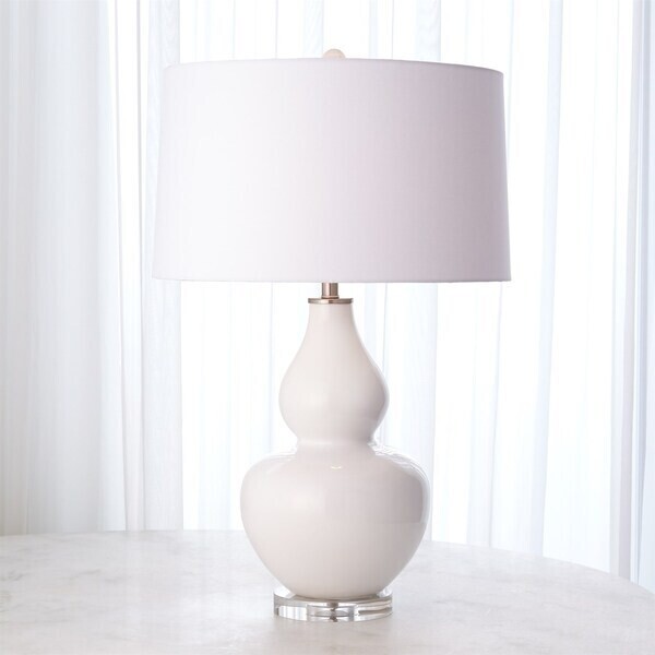 Ceramic Gourd Table Lamp - White