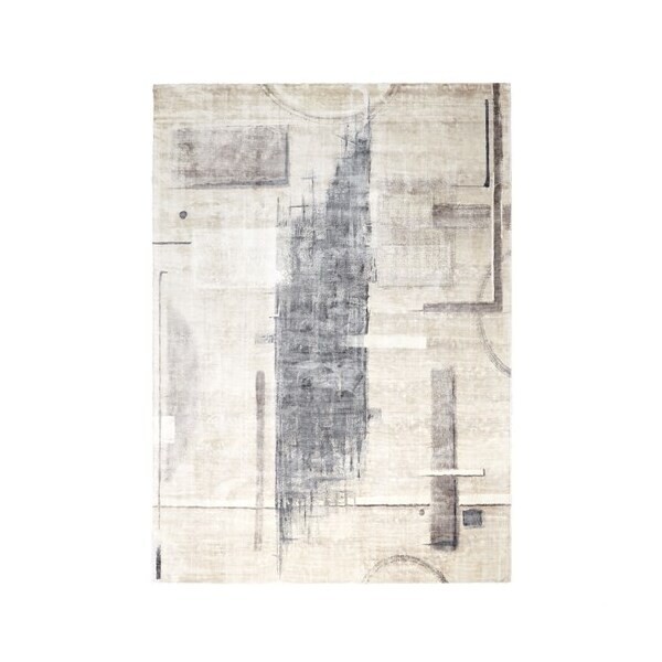 Art Rug Grey Cream 9 x 12