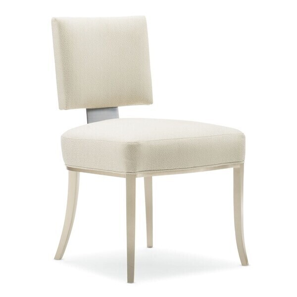 Dining Side Chair with Brushed Silver Back