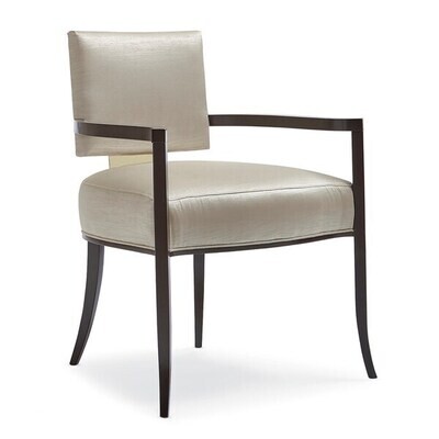 Dining Arm Chair with Seal Skin Finish