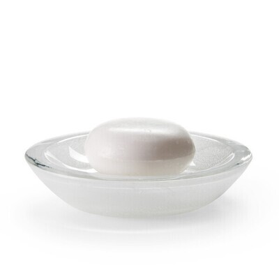 White Soap Dish in Italian Glass