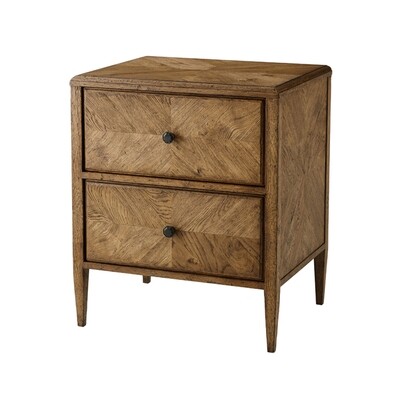 Rustic Oak Small Nightstand 24"