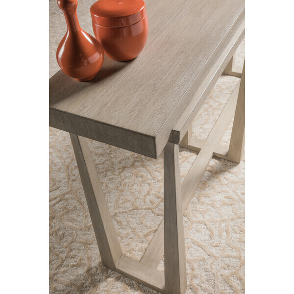 66 Inch  Whitewash Oak Console