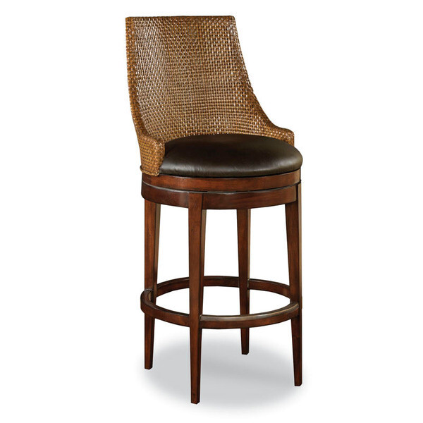 Woven Leather Counter Stool