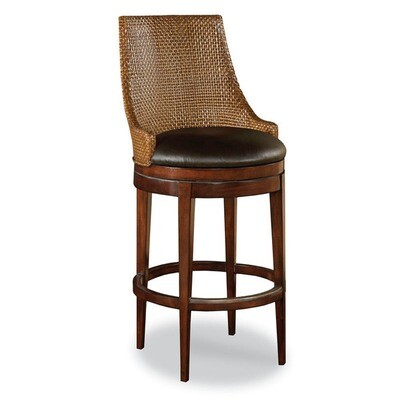 Woven Leather Counter Stool