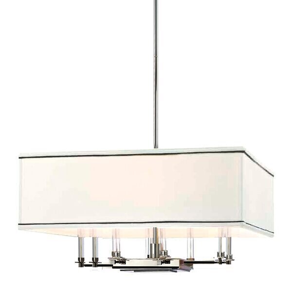 8 Light Chandelier With Rectangular Shade