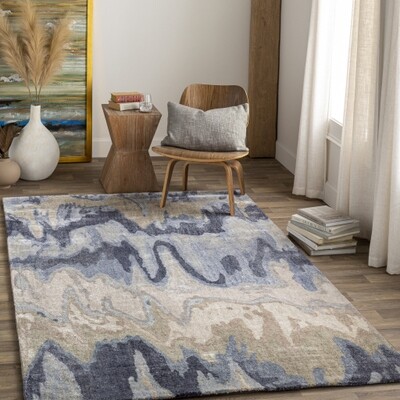 8' Square Blue Gem Rug