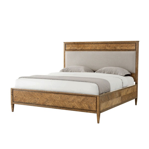 Rustic Oak King Bed Light Finish