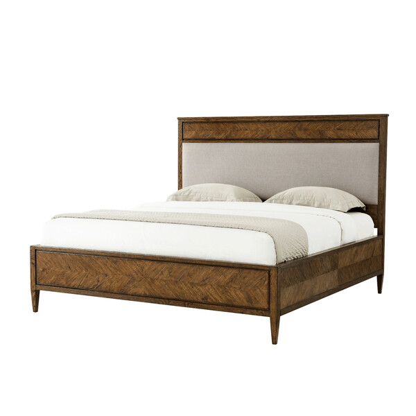 Rustic Oak King Bed Dark Finish