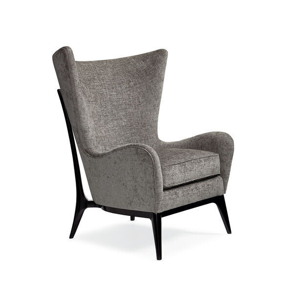 Wing Chair in Almost Black Finish
