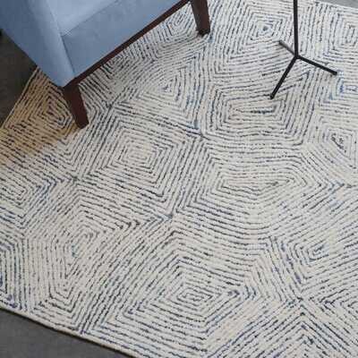 Blue and White Tufted 9 x 12 Area Rug