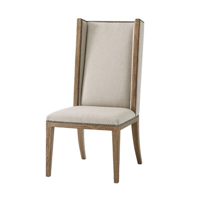  Light Oak Finish High Back Dining Chair