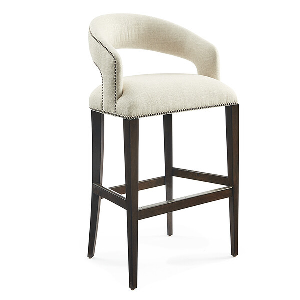 Curved Upholstered Counter Stool