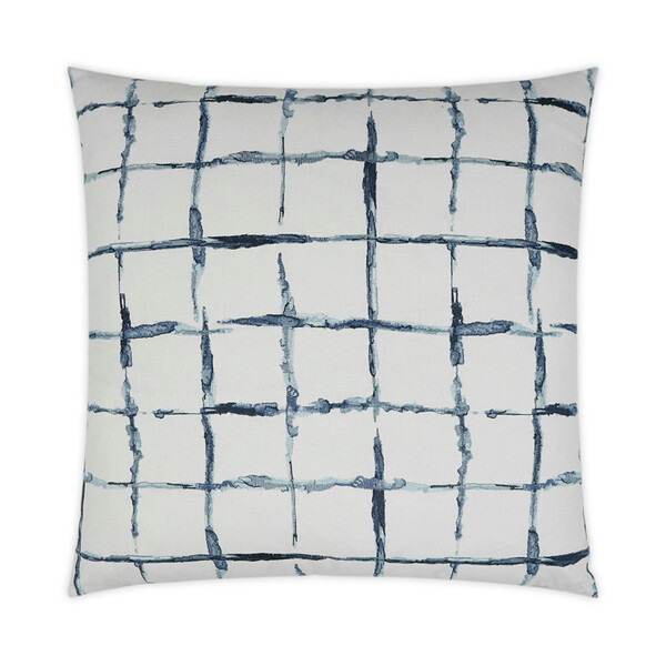 Watercolor Blue Geometric Pillow 24 x 24