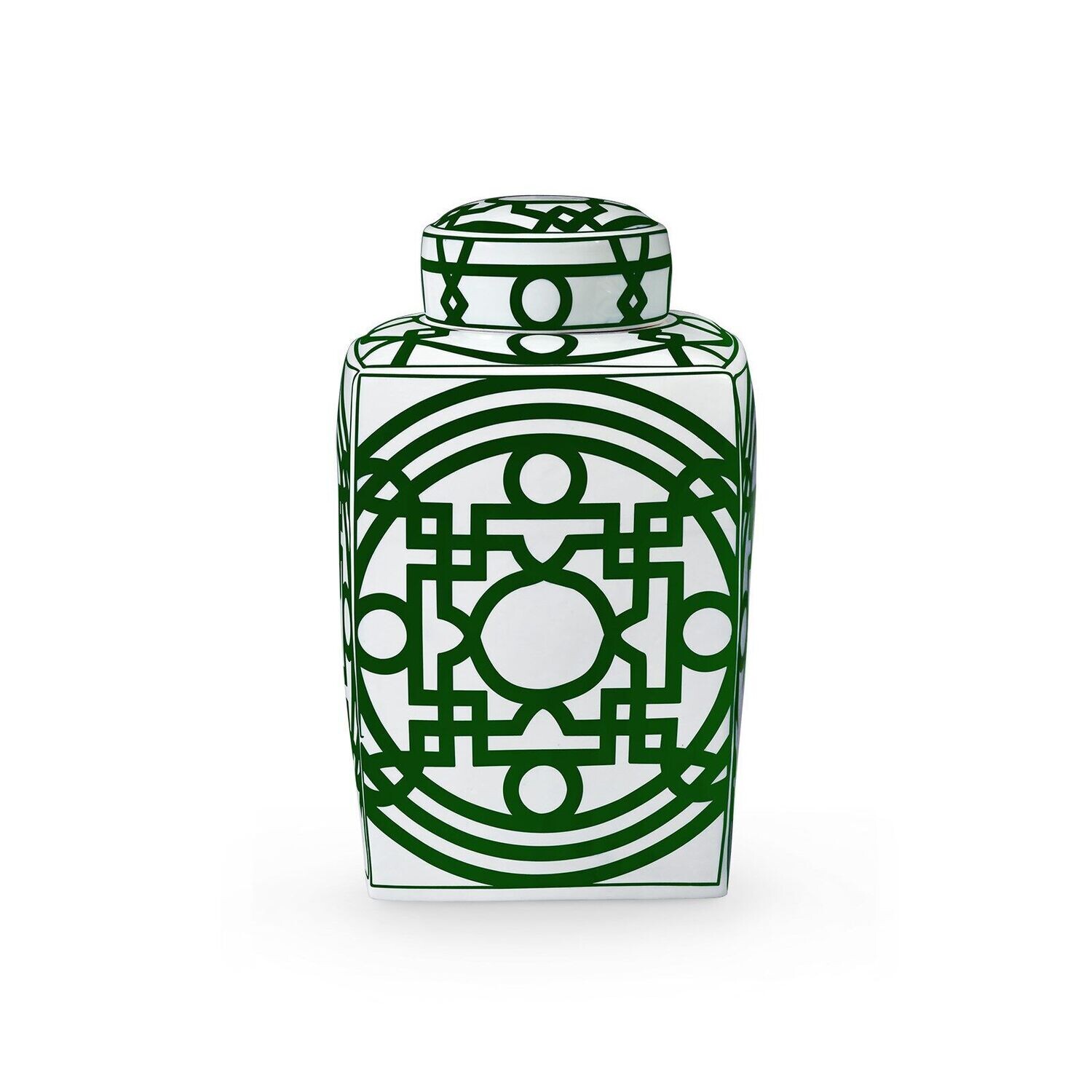 Green and White Jasper Square Jar