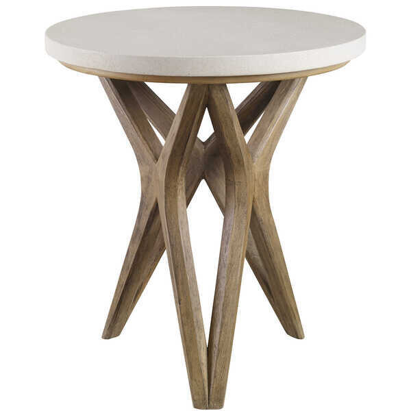 Side Table with Ivory Limestone Top