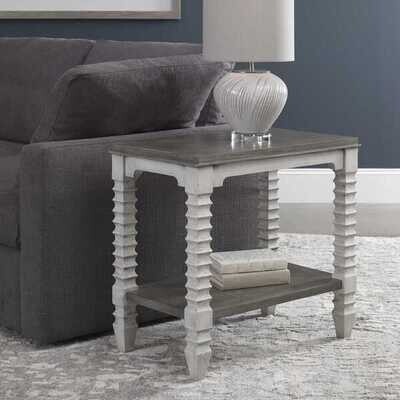 White Plantation Side Table 27 x 17