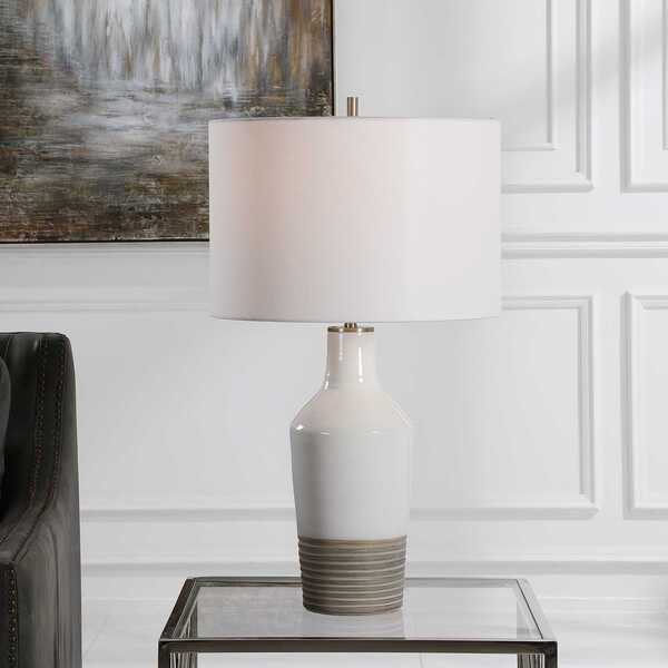 White Crackle Finish Lamp