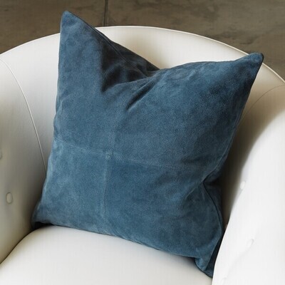 Blue Suede Accent Pillow