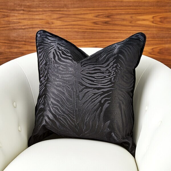 Zebra Pillow Black