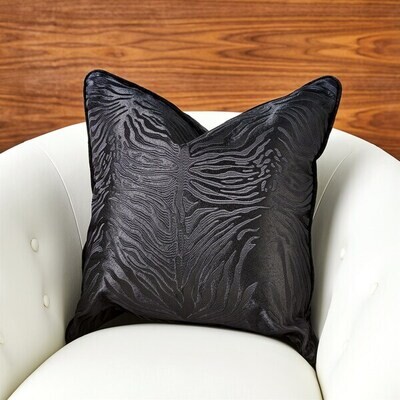Zebra Pillow Black