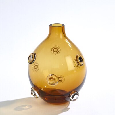 Short Button Glass Vase