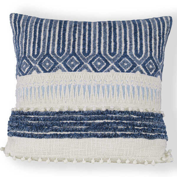 Blue and White Pillow