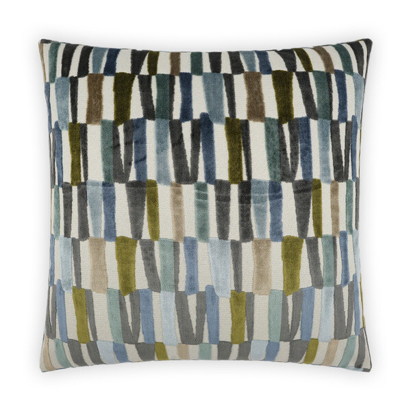 Stylish Indigo and Olive Accent Pillow
