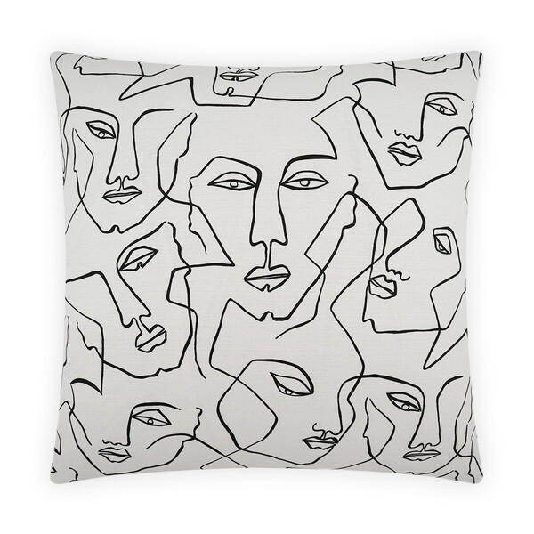 White Face Up Accent Pillow