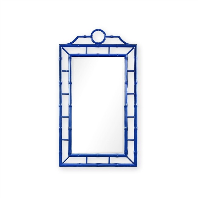 Chinoiserie-Style Blue Mirror