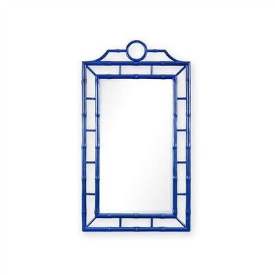 Chinoiserie-Style Blue Mirror