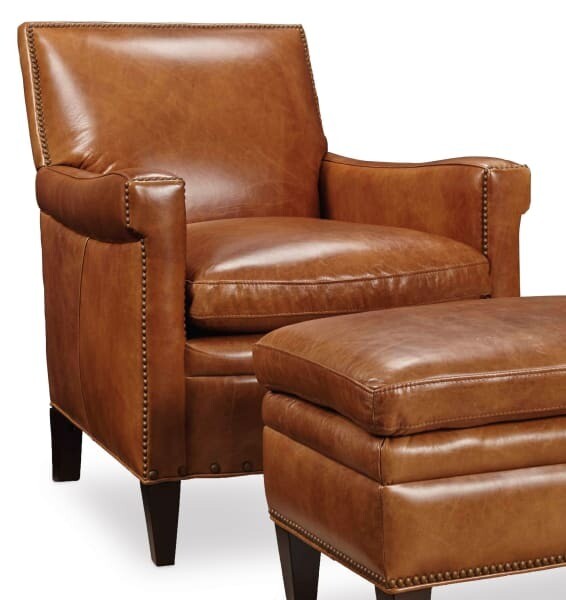 Plush Brown Leather Club Chair