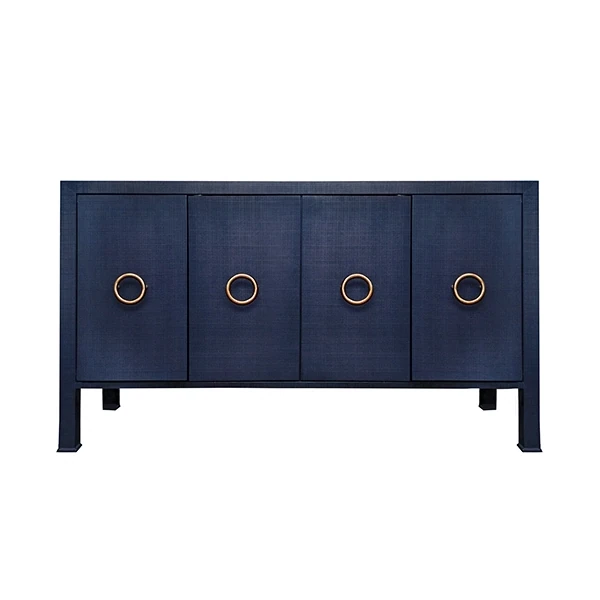 Textured Navy Four-Door Entertainment Chest