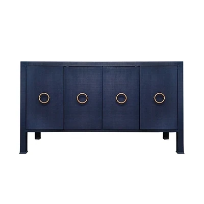 Textured Navy Four-Door Entertainment Chest