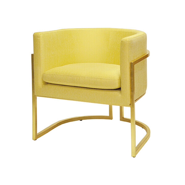 Mid-Century Citron Barrel Chair