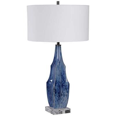 Indigo Blue Crystal Table Lamp