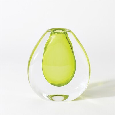 Frosted Lime Glass Vases - Small and Large