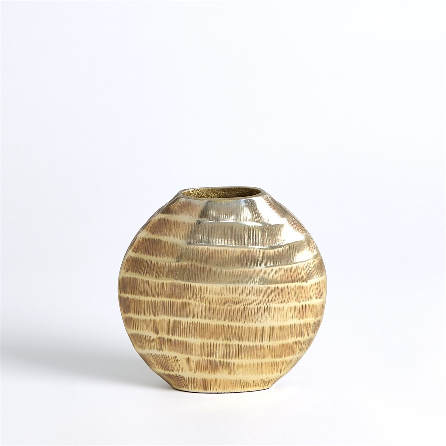 Textured Brass Oval Vase Collection, Size:: Small