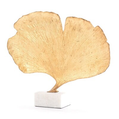 Ginkgo Leaf Art Sculpture-Gold Finish