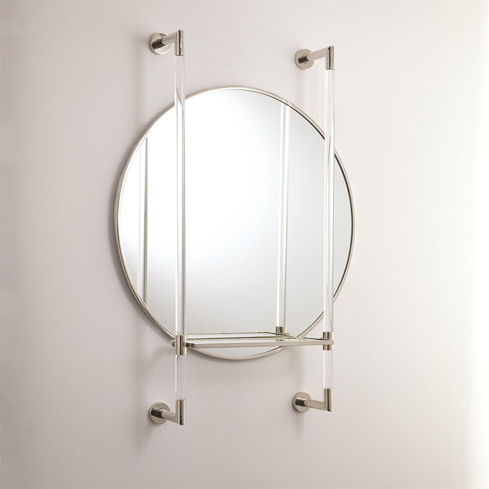 Acrylic Framed Wall Mirror with Shelf