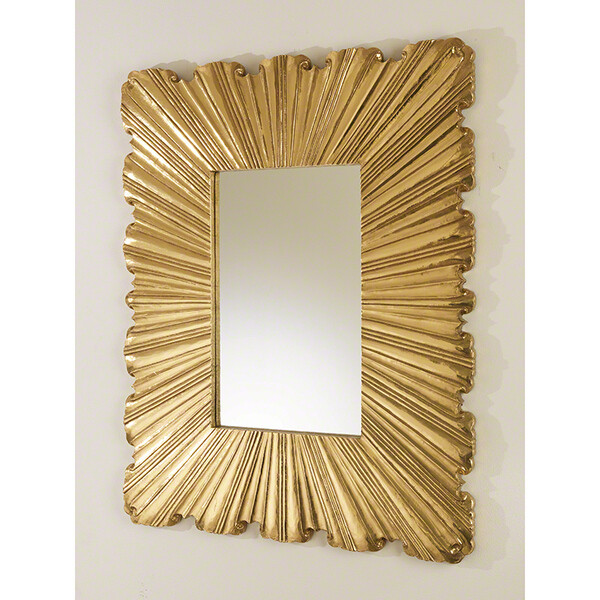 Brass Accented Linen Folds Mirror