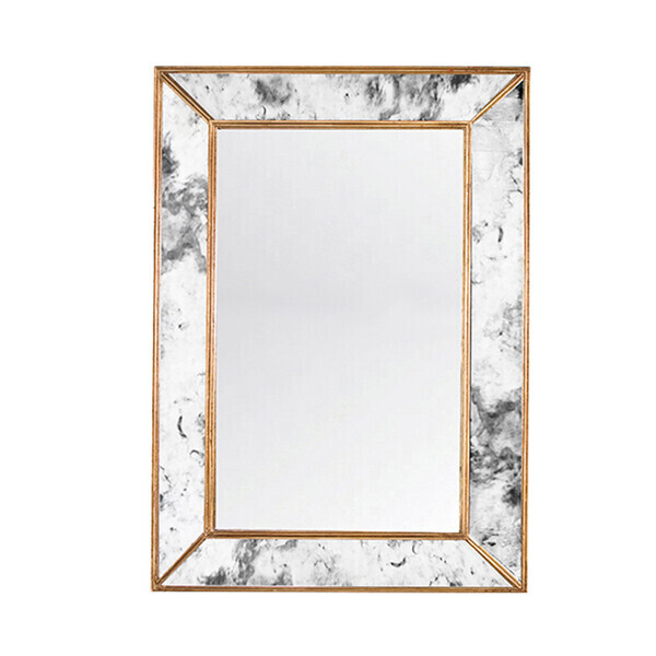 Gold-Accented Beveled Antique Mirror