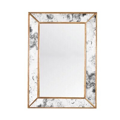 Gold-Accented Beveled Antique Mirror