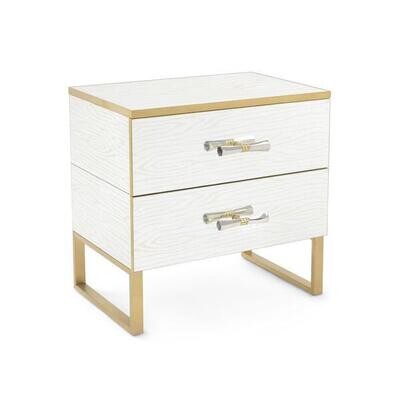 Brushed Brass Two-Drawer Nightstand