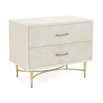 Faux Crocodile Two-Drawer Nightstand