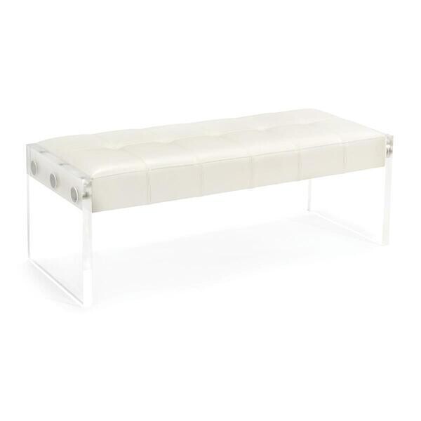 Acrylic Accented Leather Bench