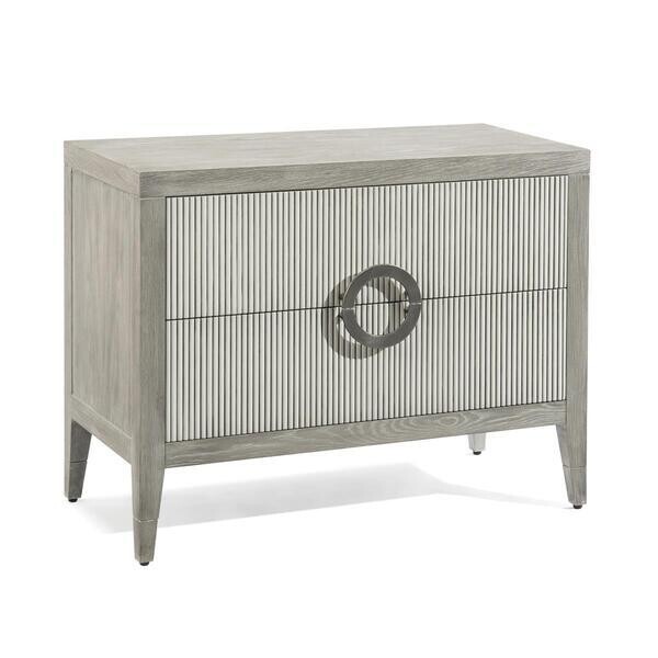 Perth Sleek Grey Oak Reeded Nightstand